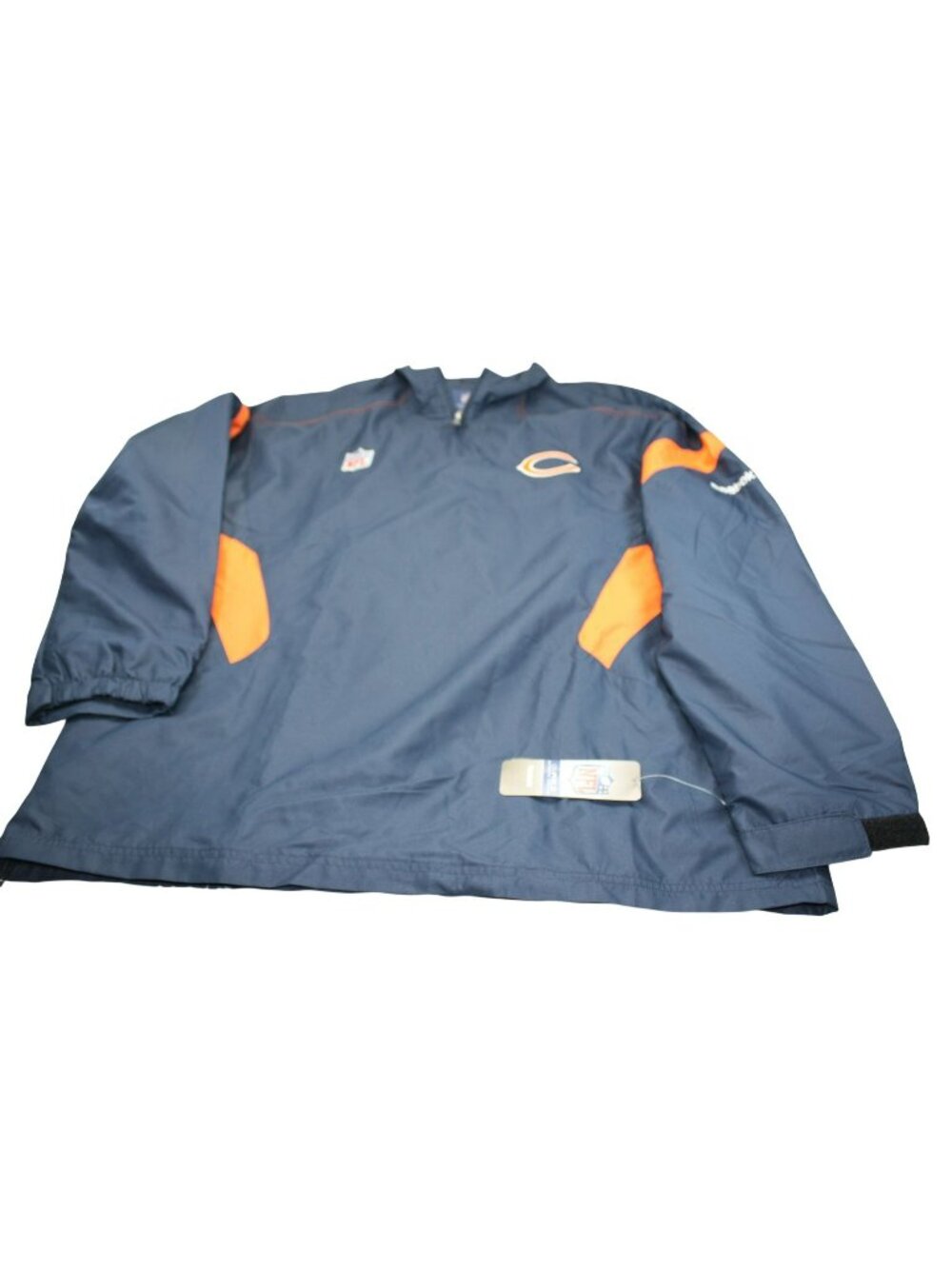 Reebok Mens Chicago Bears Jacket Navy & Orange 2XL Polyester Pullover NFL On-Fie